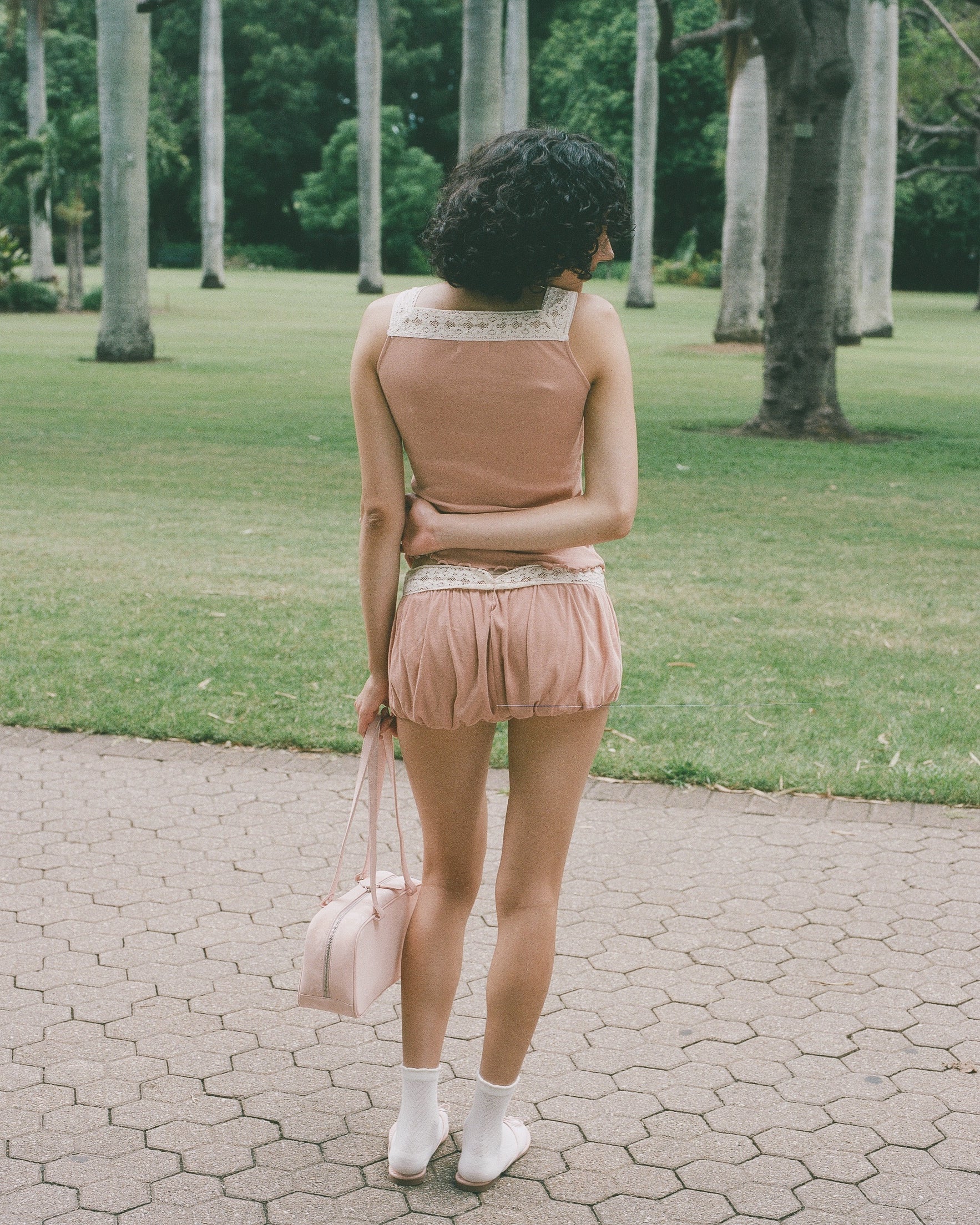 Tops: Lace Bow Tank - Rose Veil - My mum made it – MY MUM MADE IT