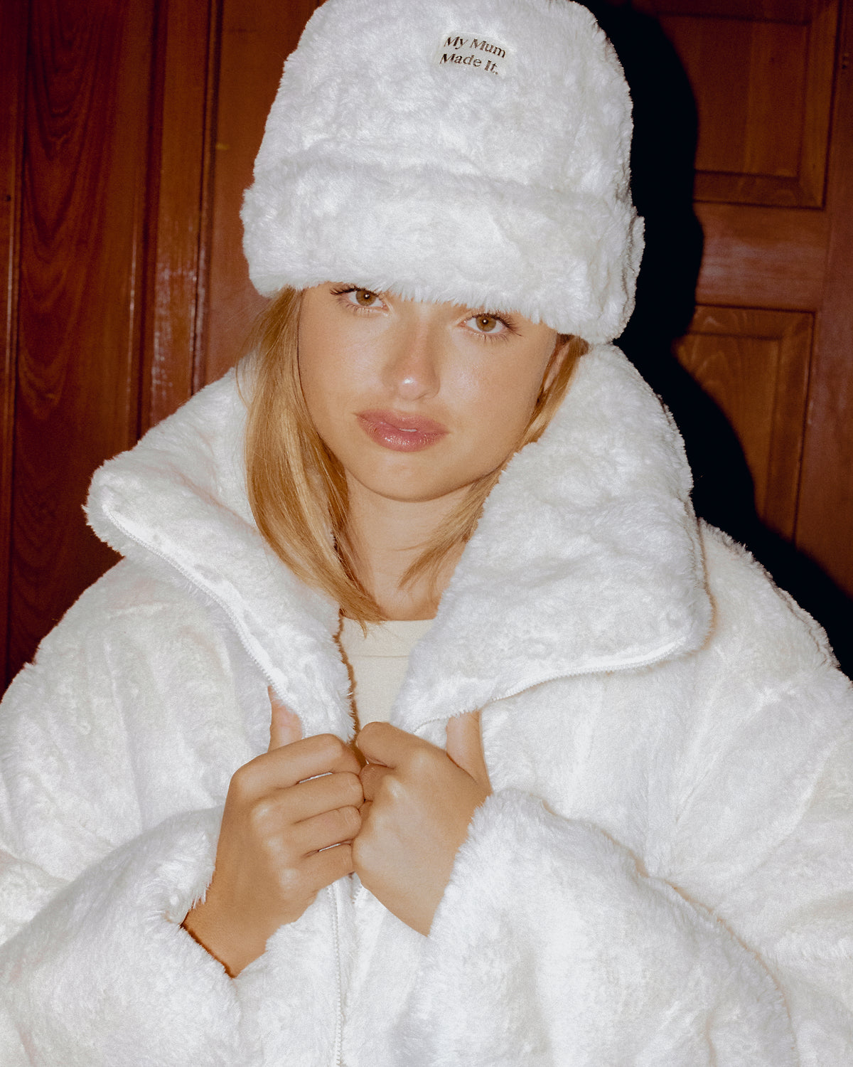 Recycled Faux Fur Hat - Cream
