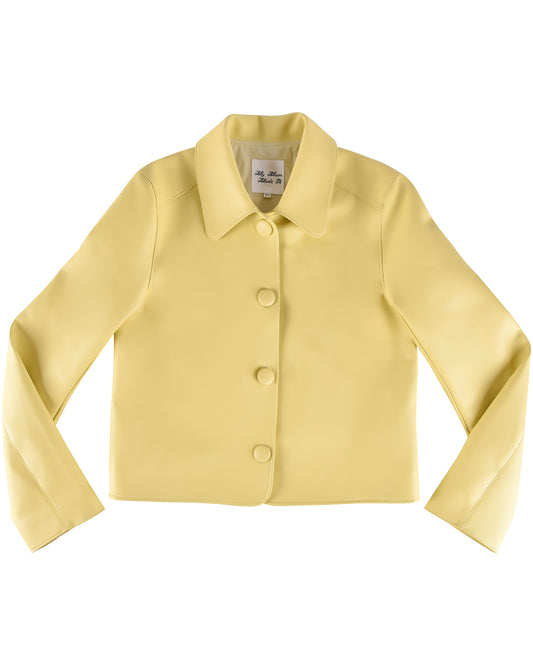 Buttoned Leather Jacket - Marigold