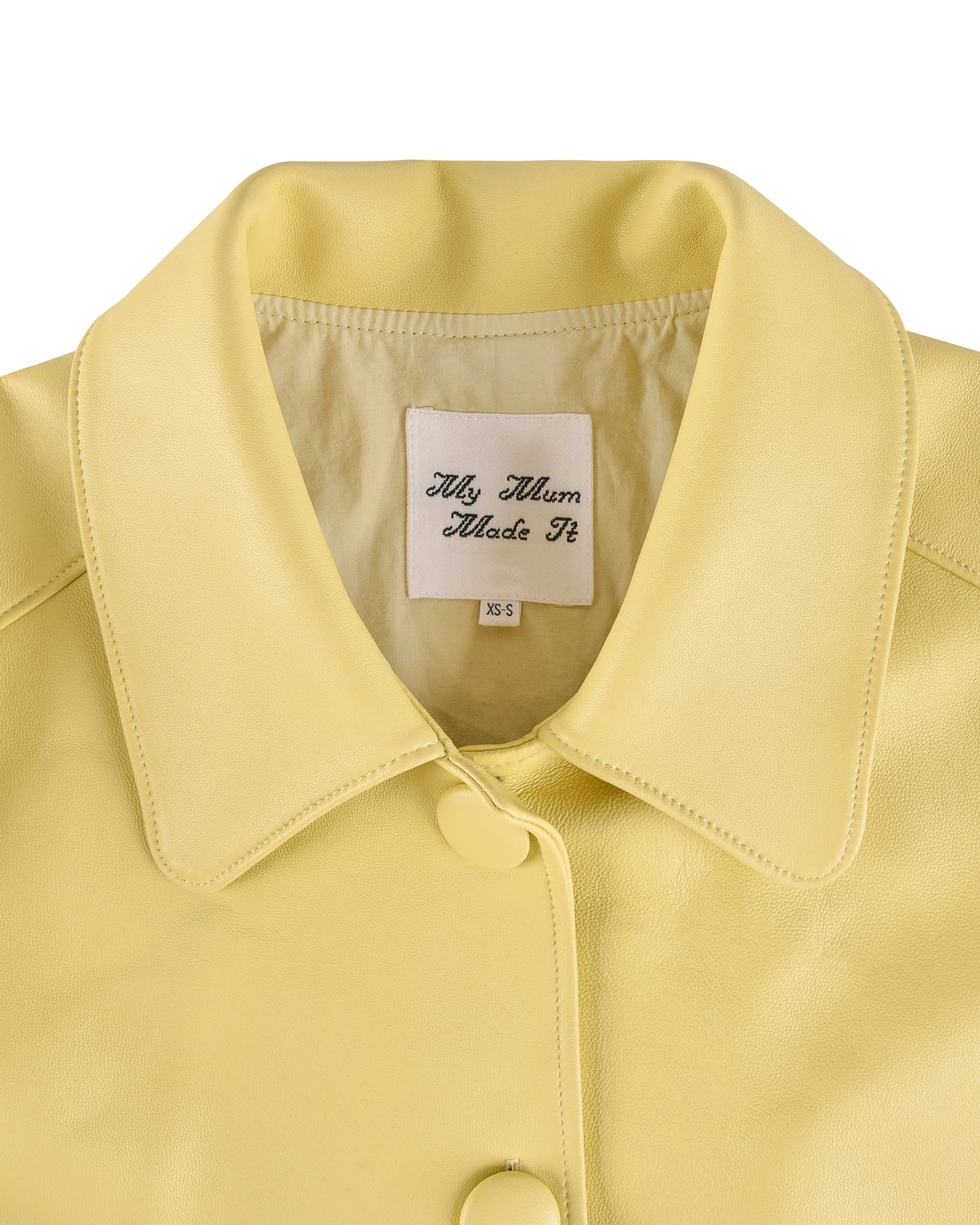 Buttoned Leather Jacket - Marigold