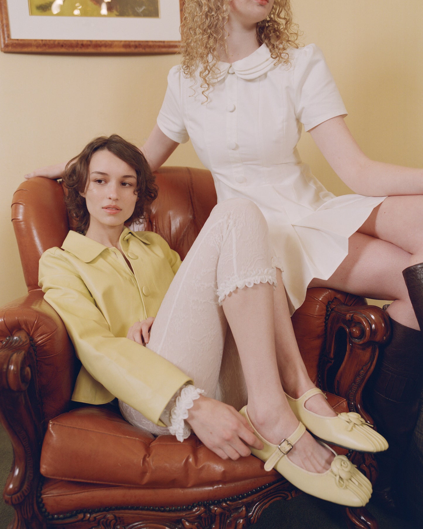 Buttoned Sheepskin Jacket - Marigold