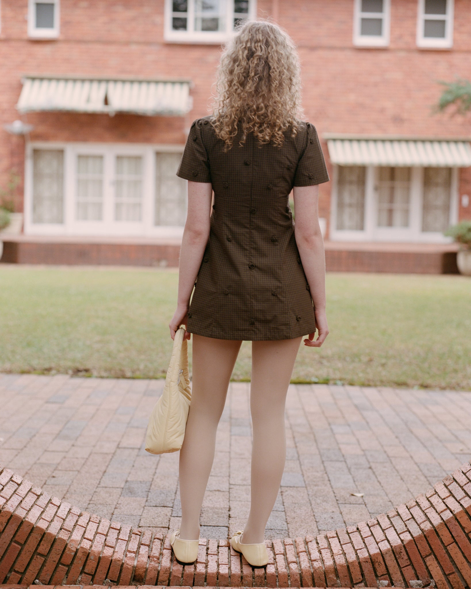 Dresses: Rosette Check Mini Dress - Ivy Check - My mum made it M Dresses: Rosette Check Mini Dress - Ivy Check - My mum made it M