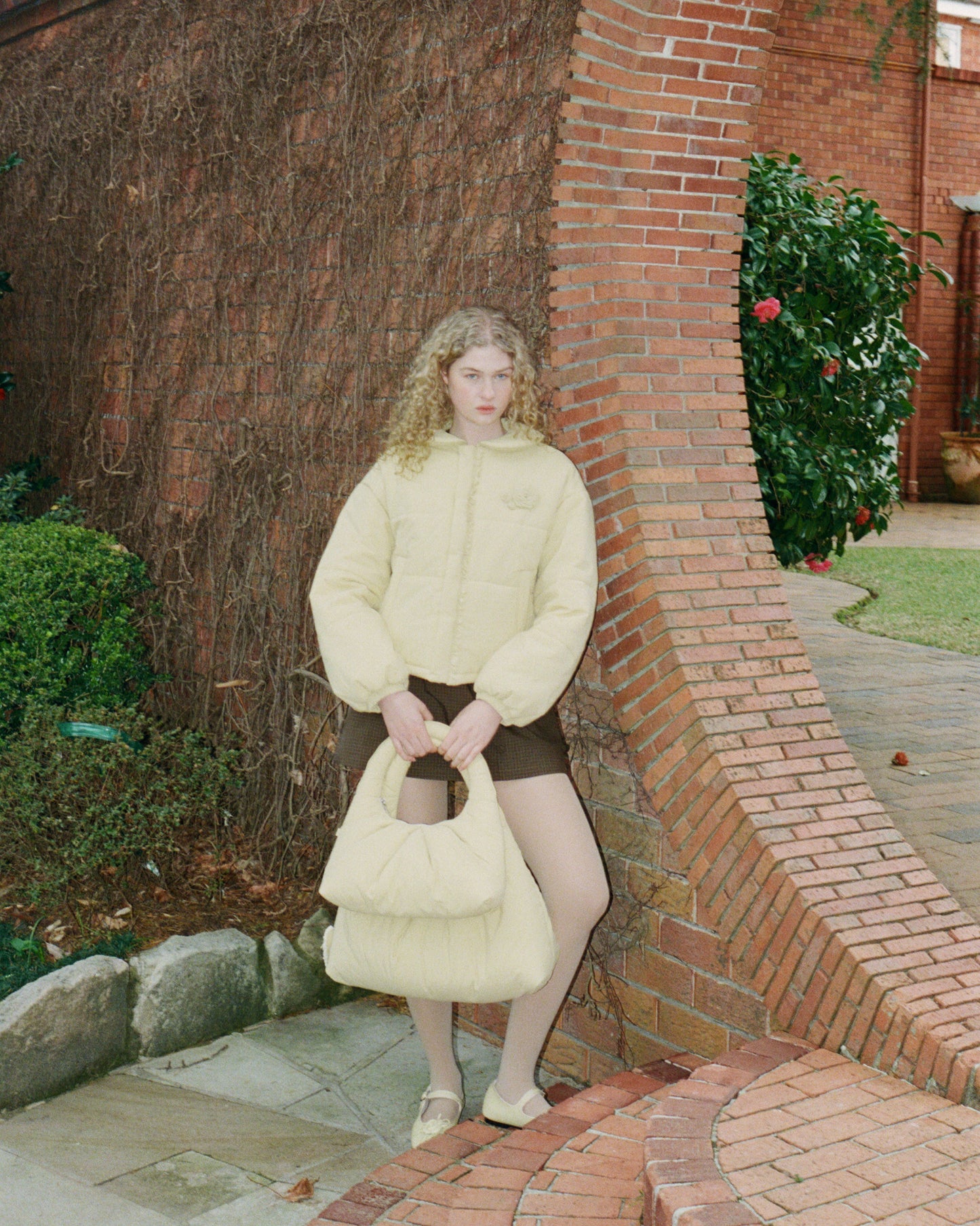 Rosette Puffer Jacket - Butternut