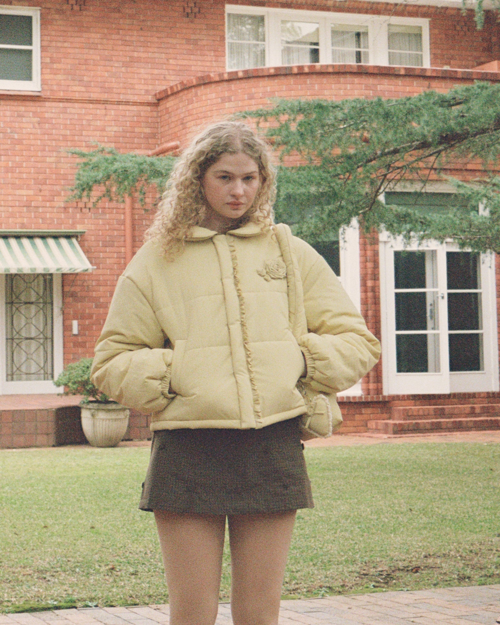 Rosette Puffer Jacket - Butternut