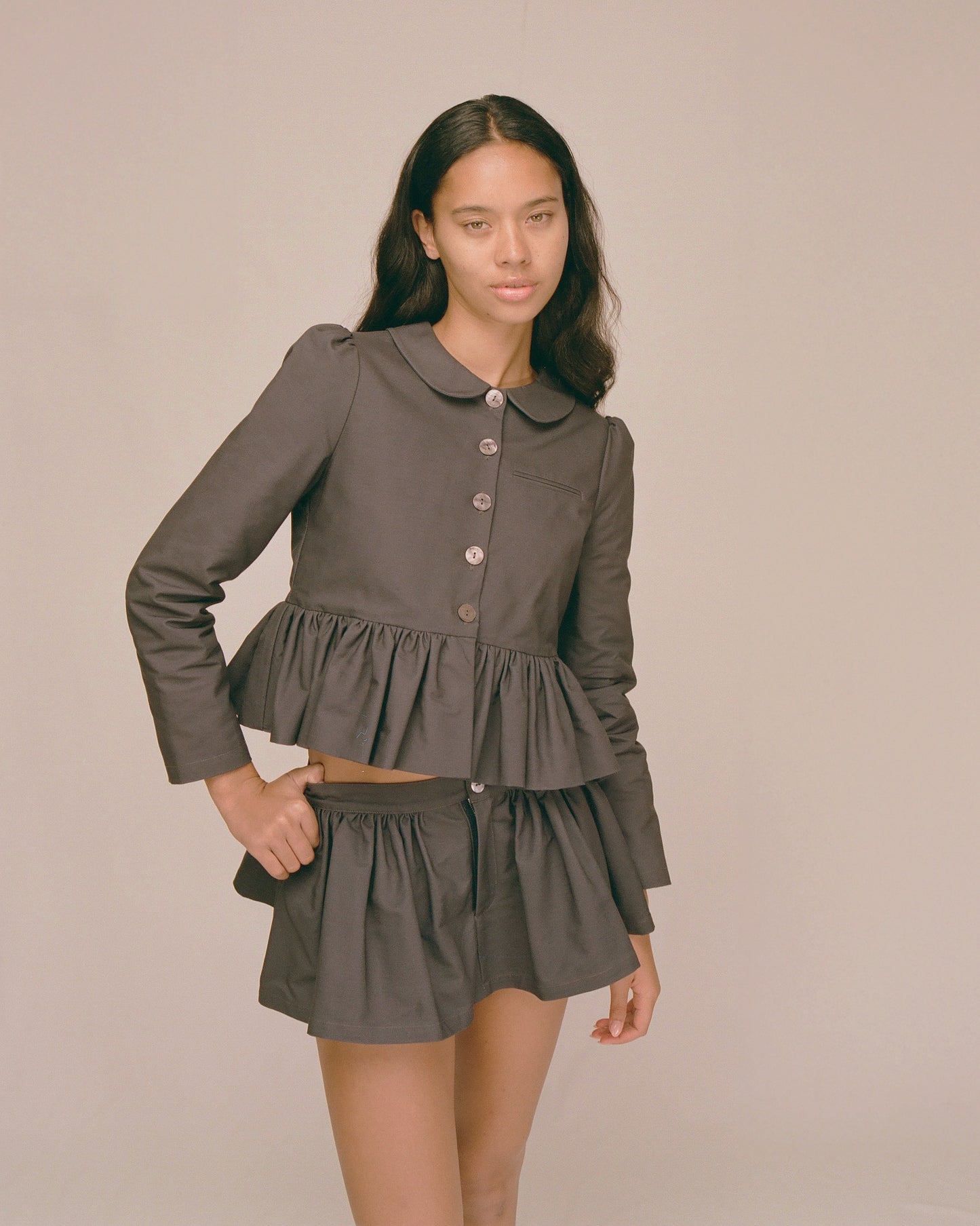 Petal Peplum Jacket - Ink