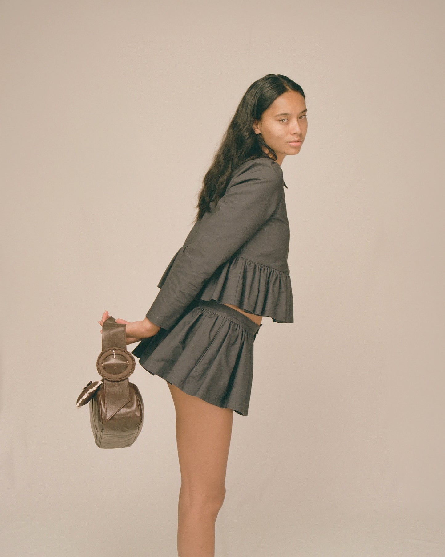 Petal Peplum Jacket - Ink