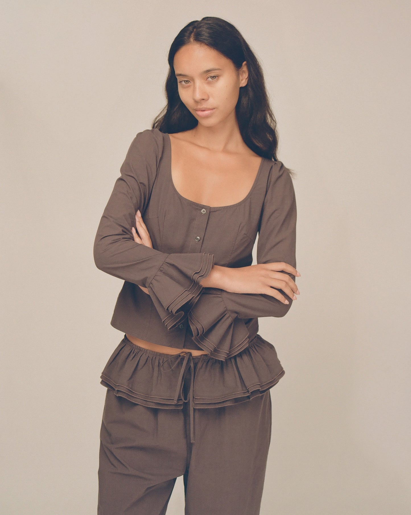 Bellcuff Blouse - Shadow