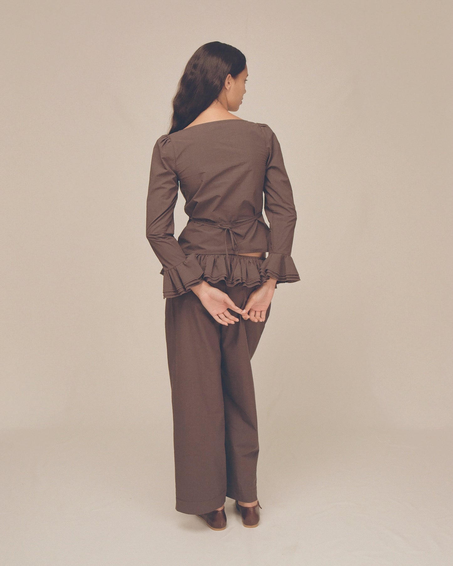 Detachable Ruffle Belt Pant - Shadow