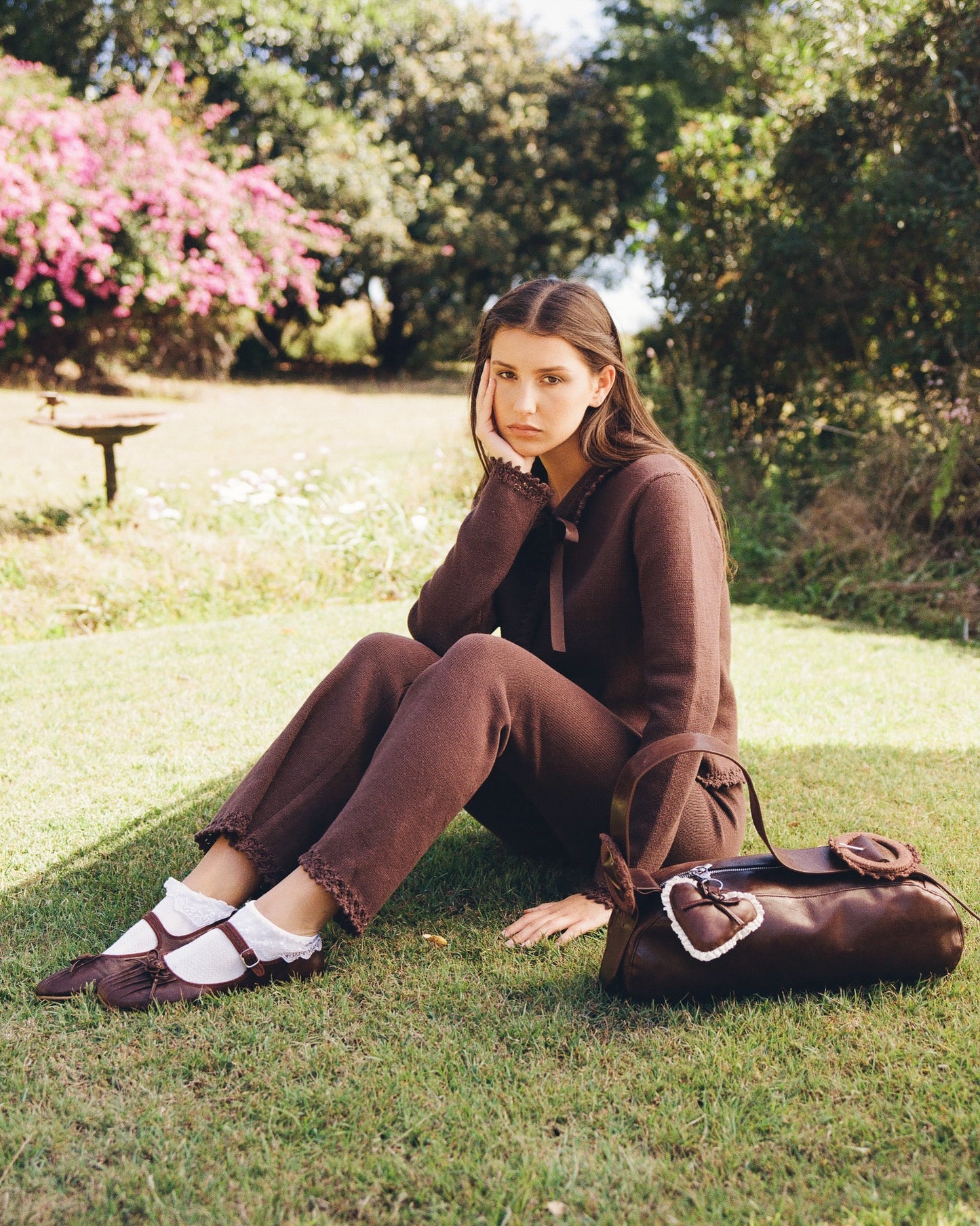 Lace Knit Pant - Earth