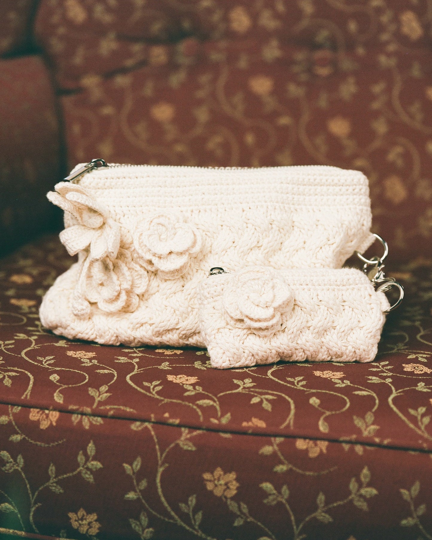 Crochet Garden Keepsake Bag - Porcelain