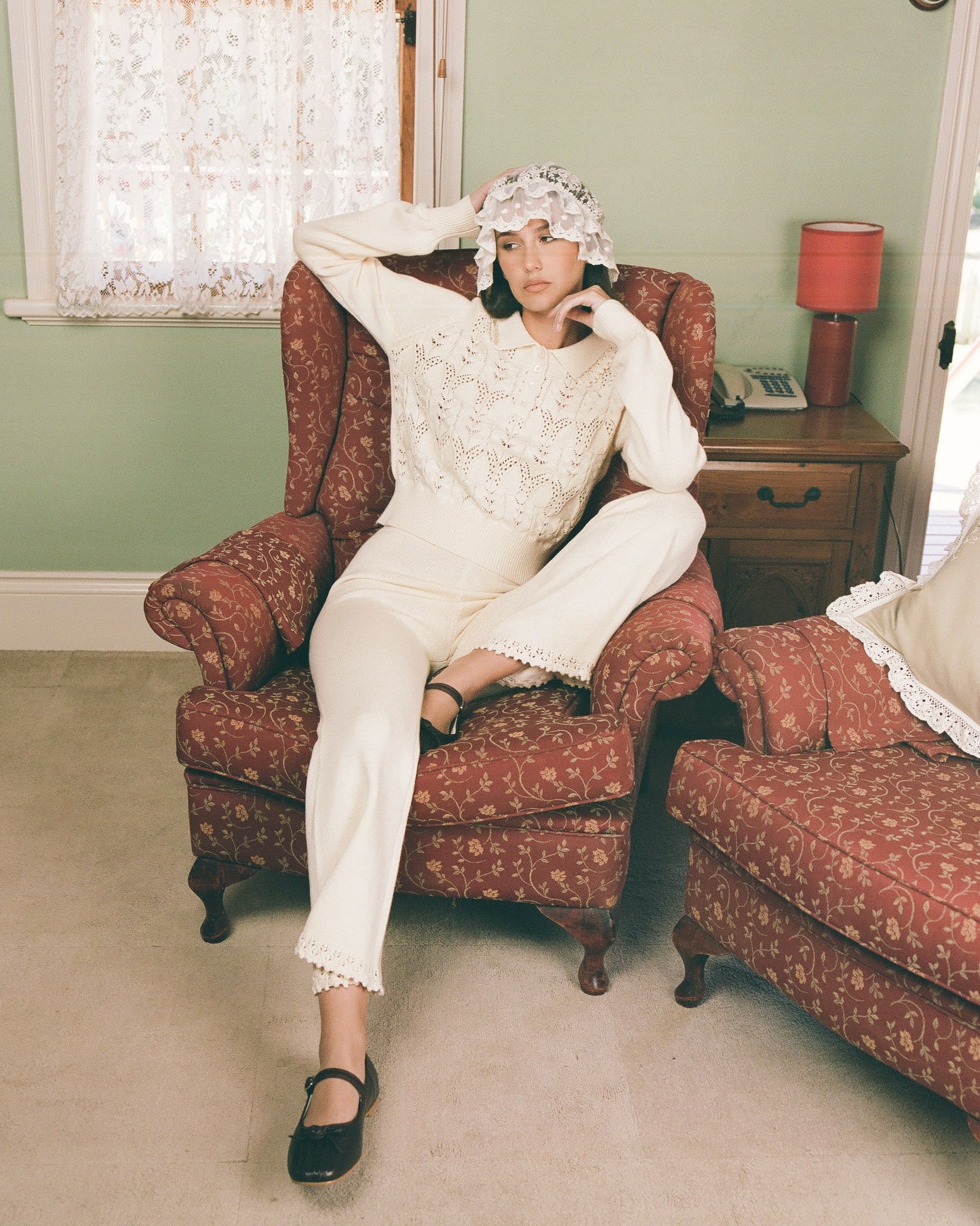 Lace Knit Pant - Porcelain
