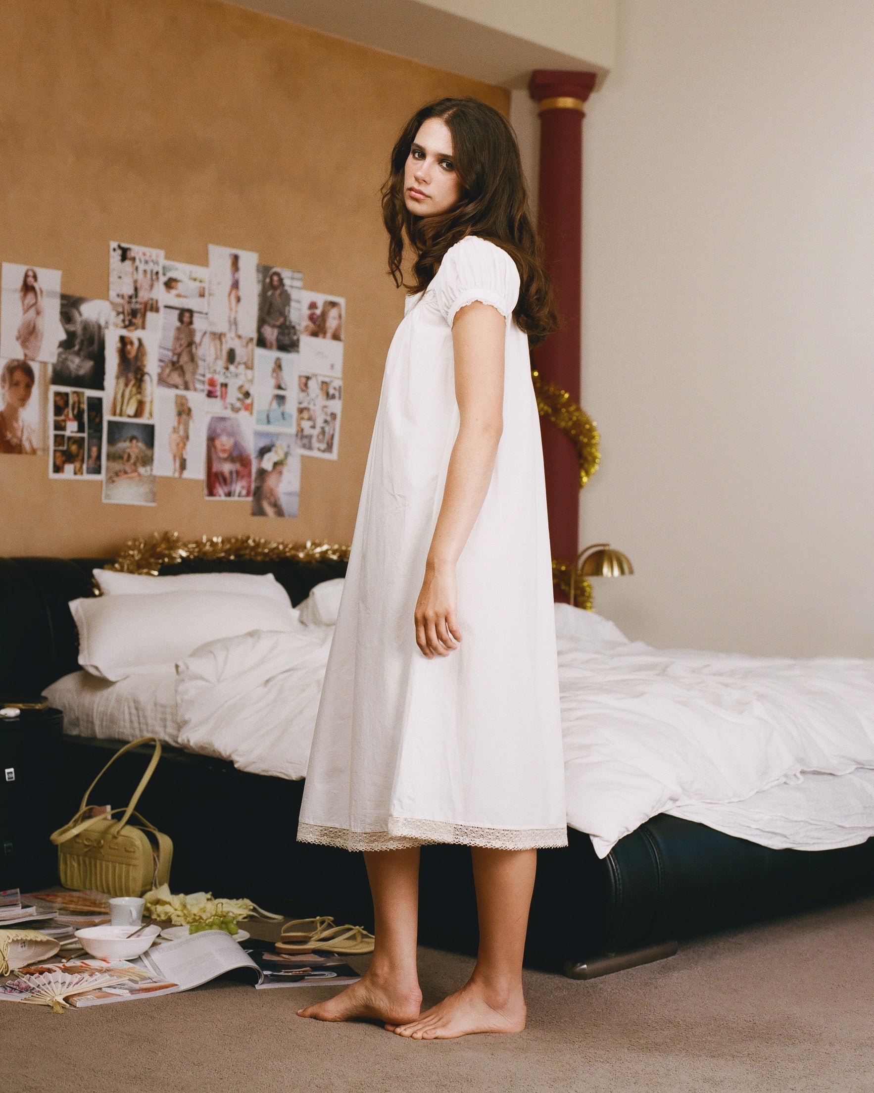 Dresses: Lucienne Cotton Gown - White