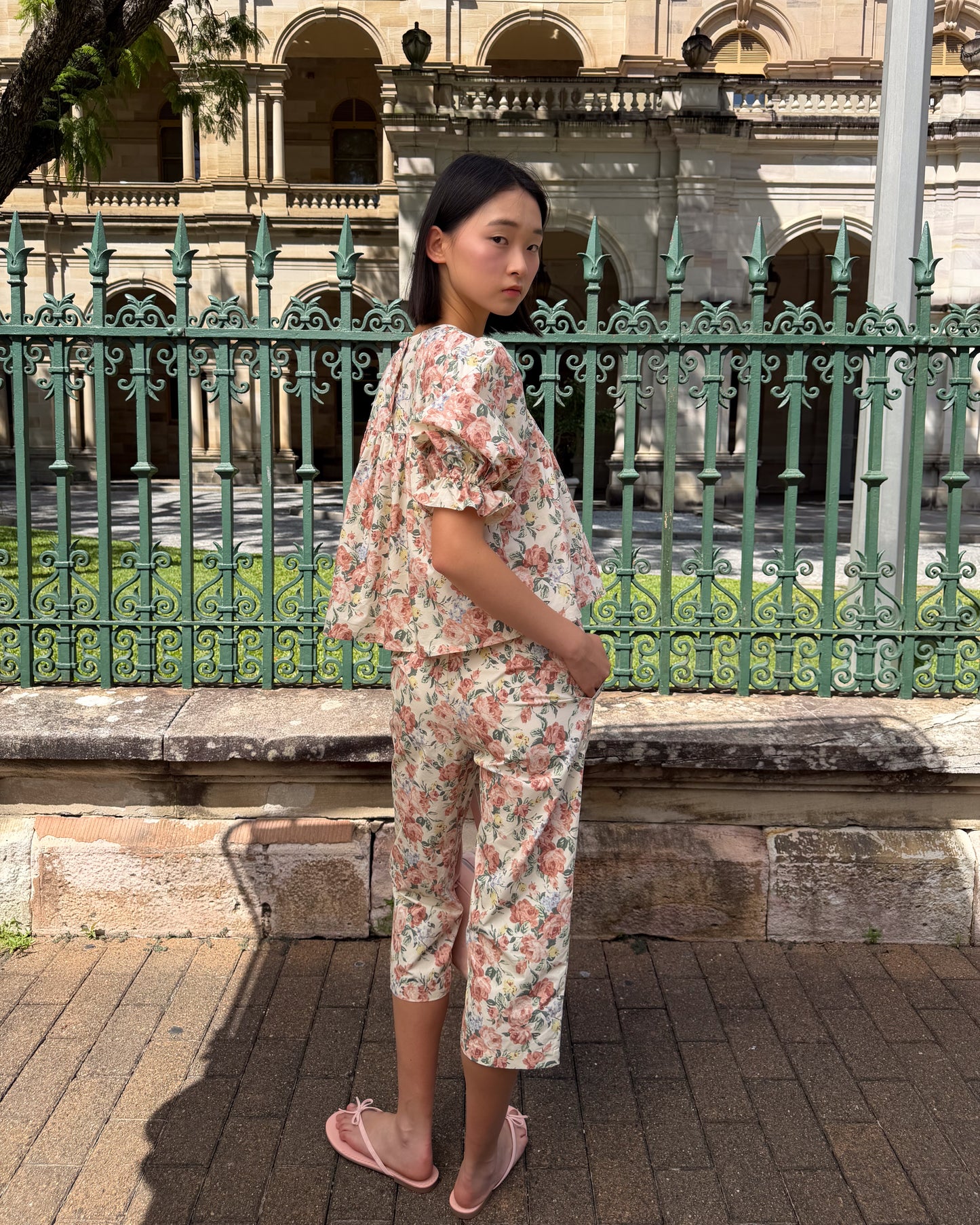 Cropped Straight Pant - Secret Garden