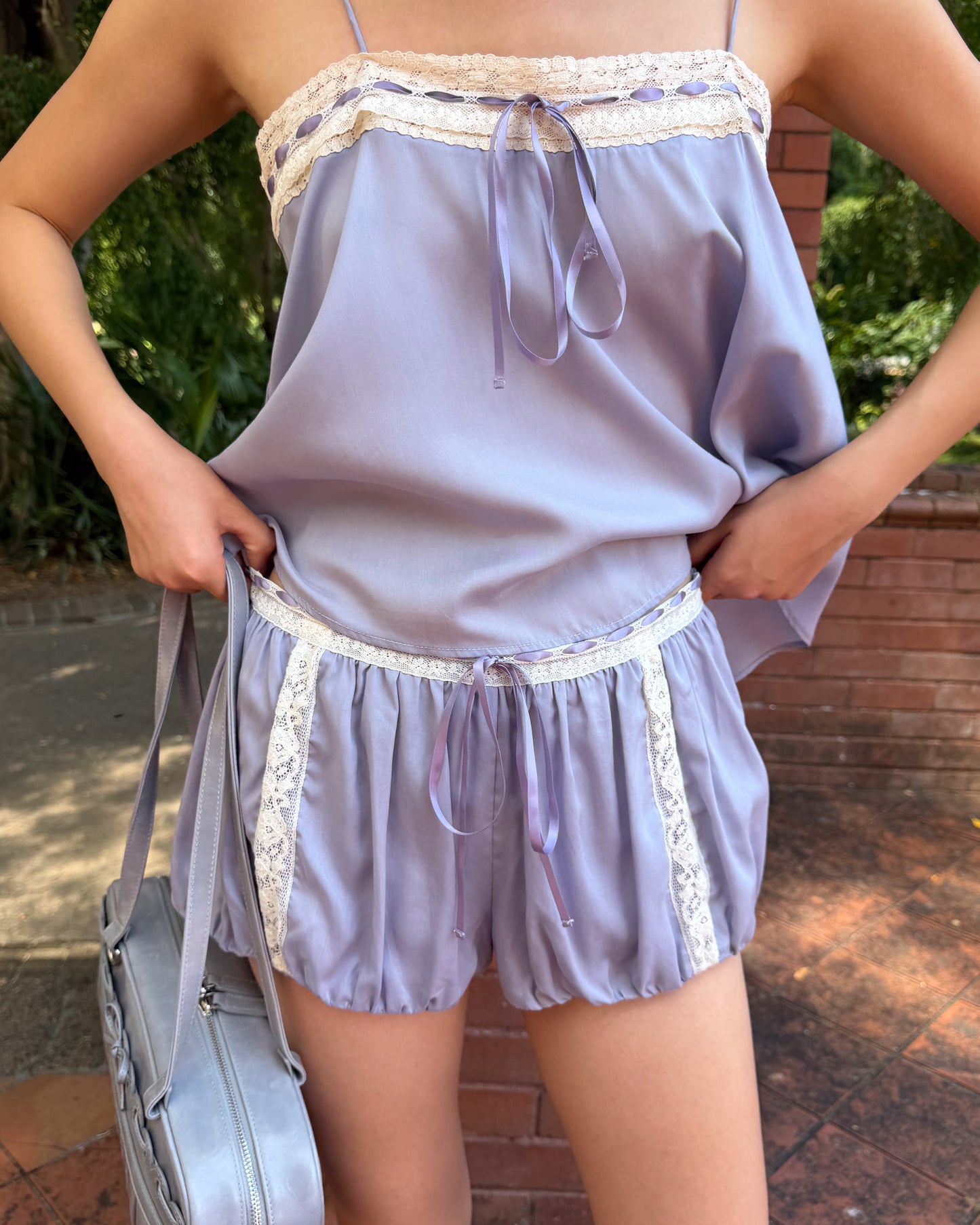 Lace Ribbon Cami - Wisteria