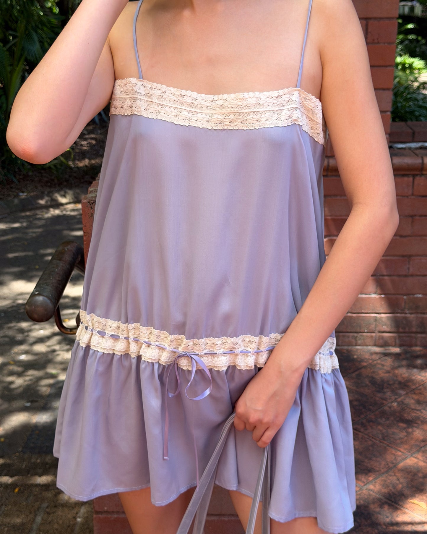Dresses: Lace Ribbon Dress - Wisteria - My mum made it XL