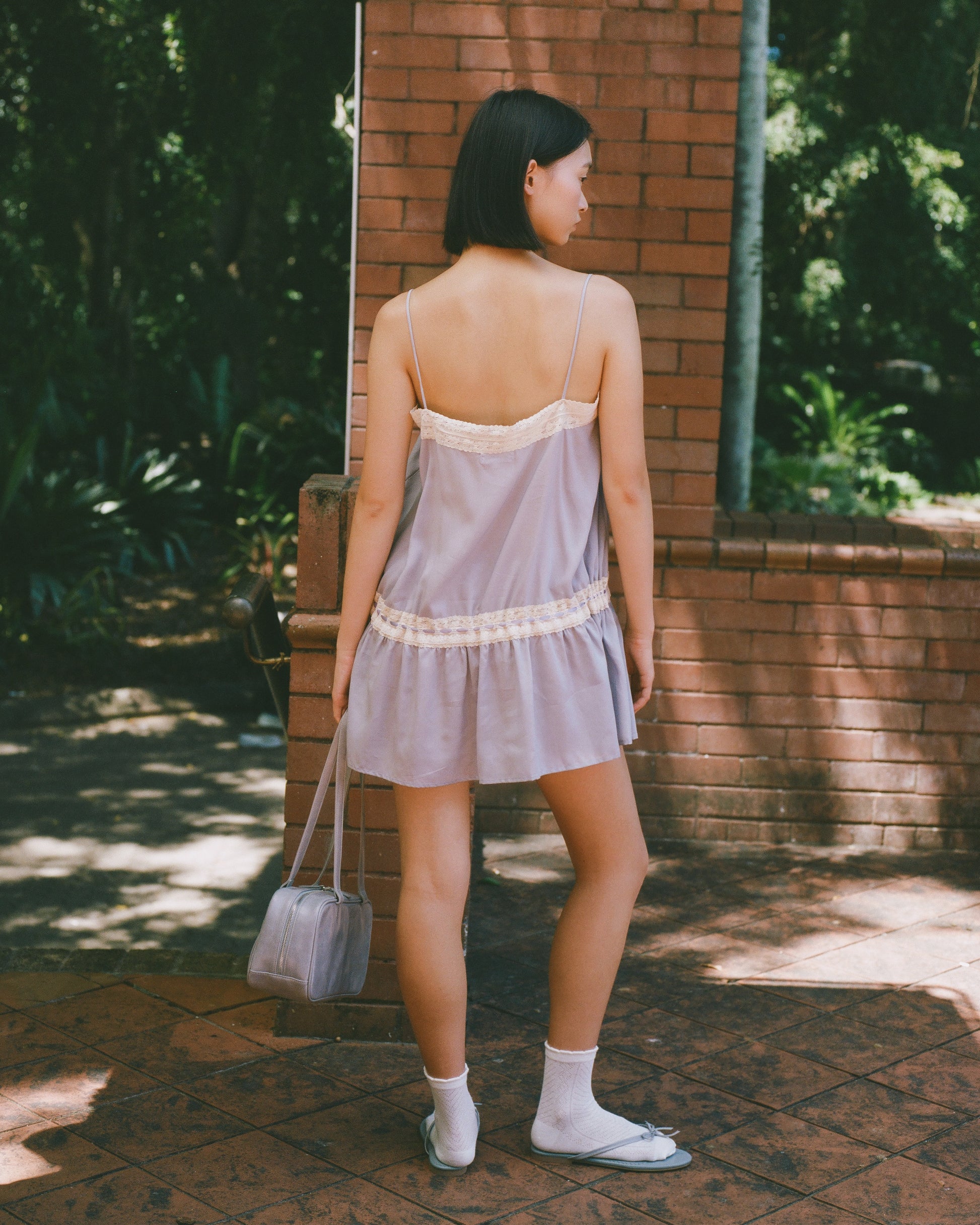 Dresses: Lace Ribbon Dress - Wisteria