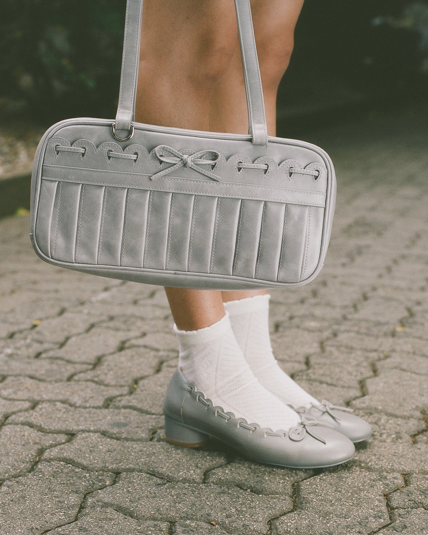 Ribbon Stitch Ballet Pumps - Wisteria