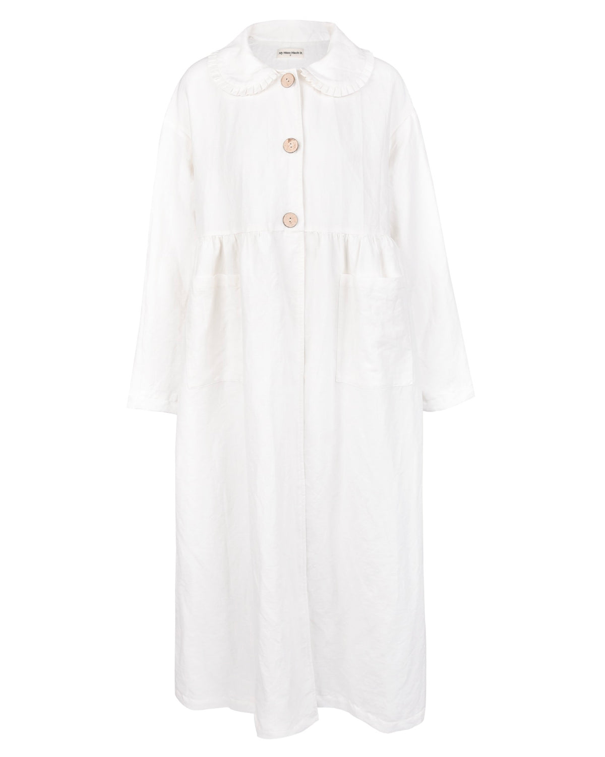 Nina Linen Trench Coat - White