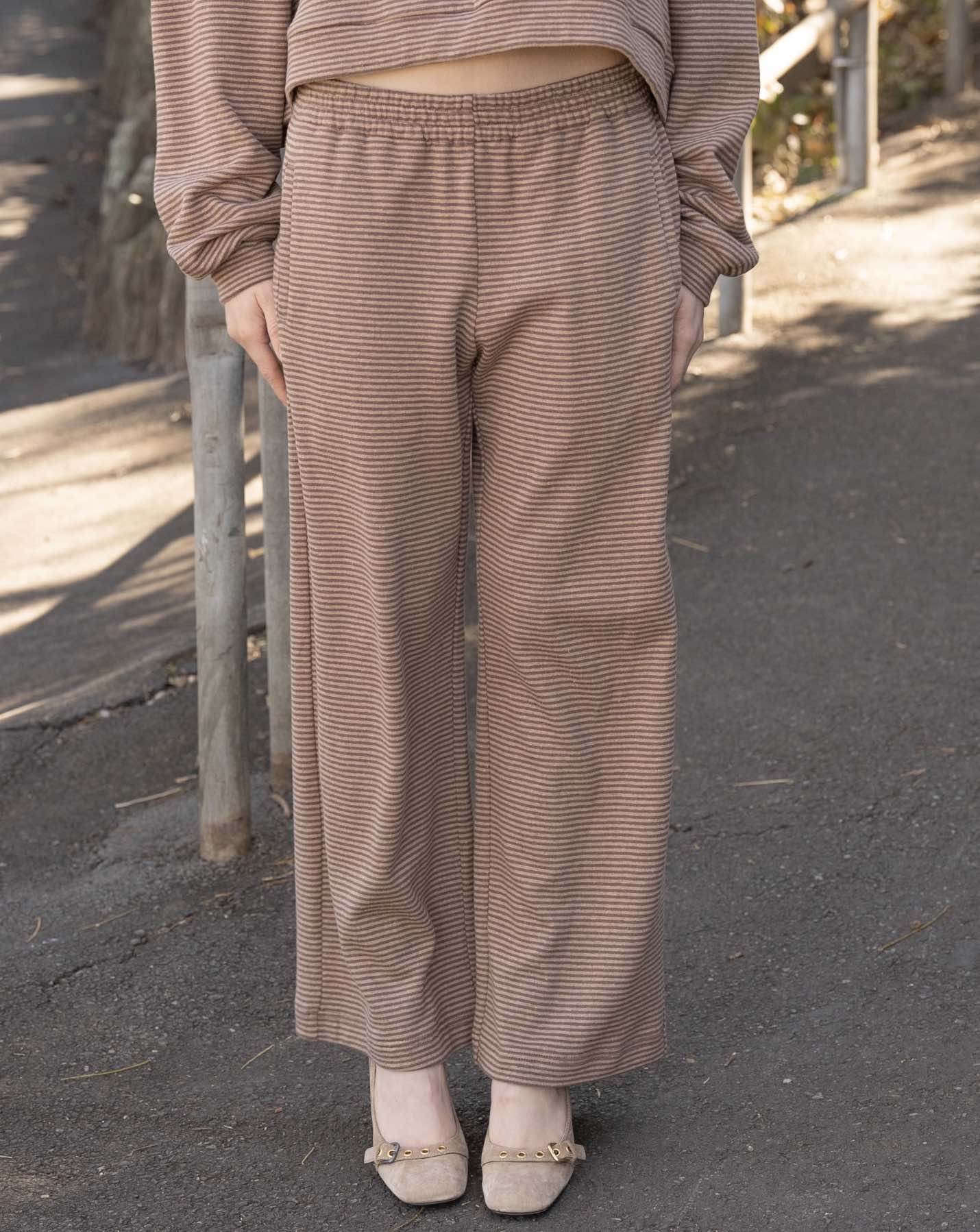 Fleece Lounge Pant - Oak Stripe