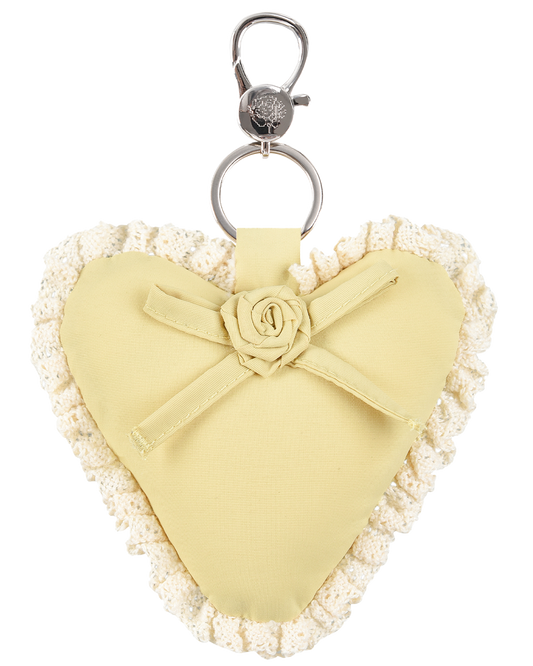 Rosette Heart Keychain - Butternut