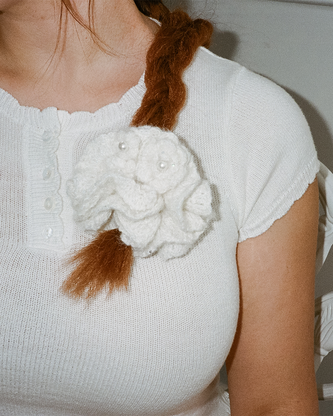 My Mum Made It - Knit Flower Hair Scrunchie
