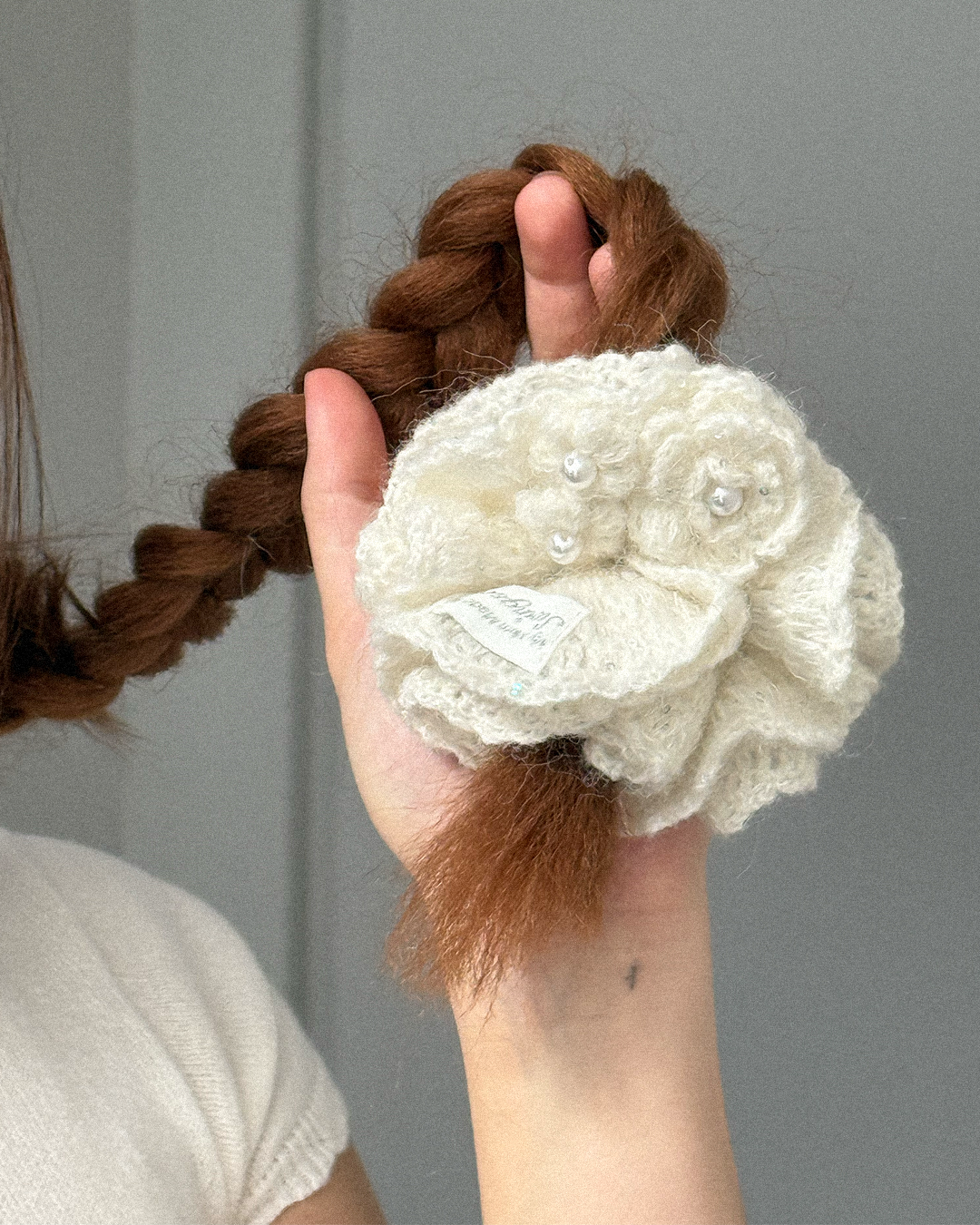 My Mum Made It - Knit Flower Hair Scrunchie