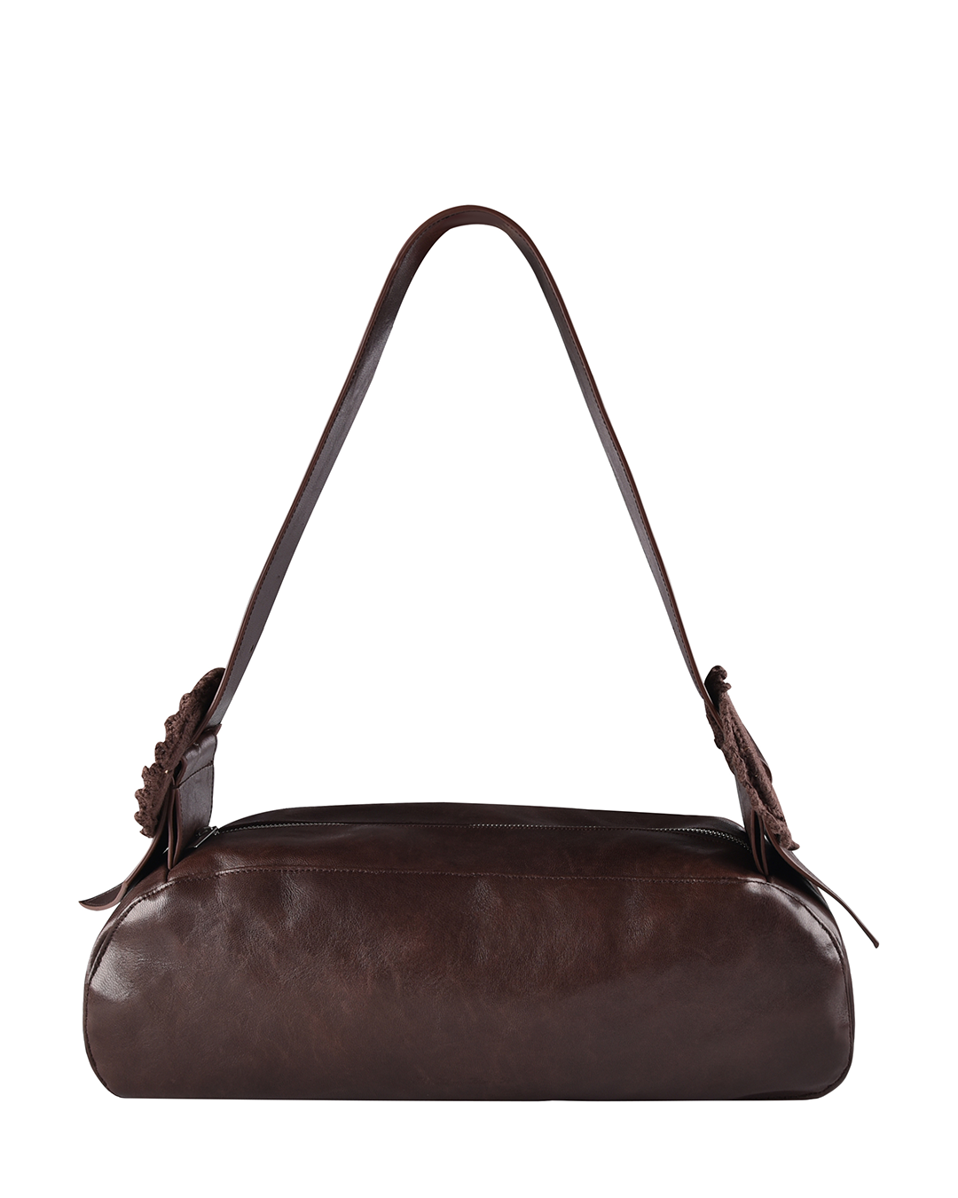 Leather Crochet Buckle Bag - Saddle