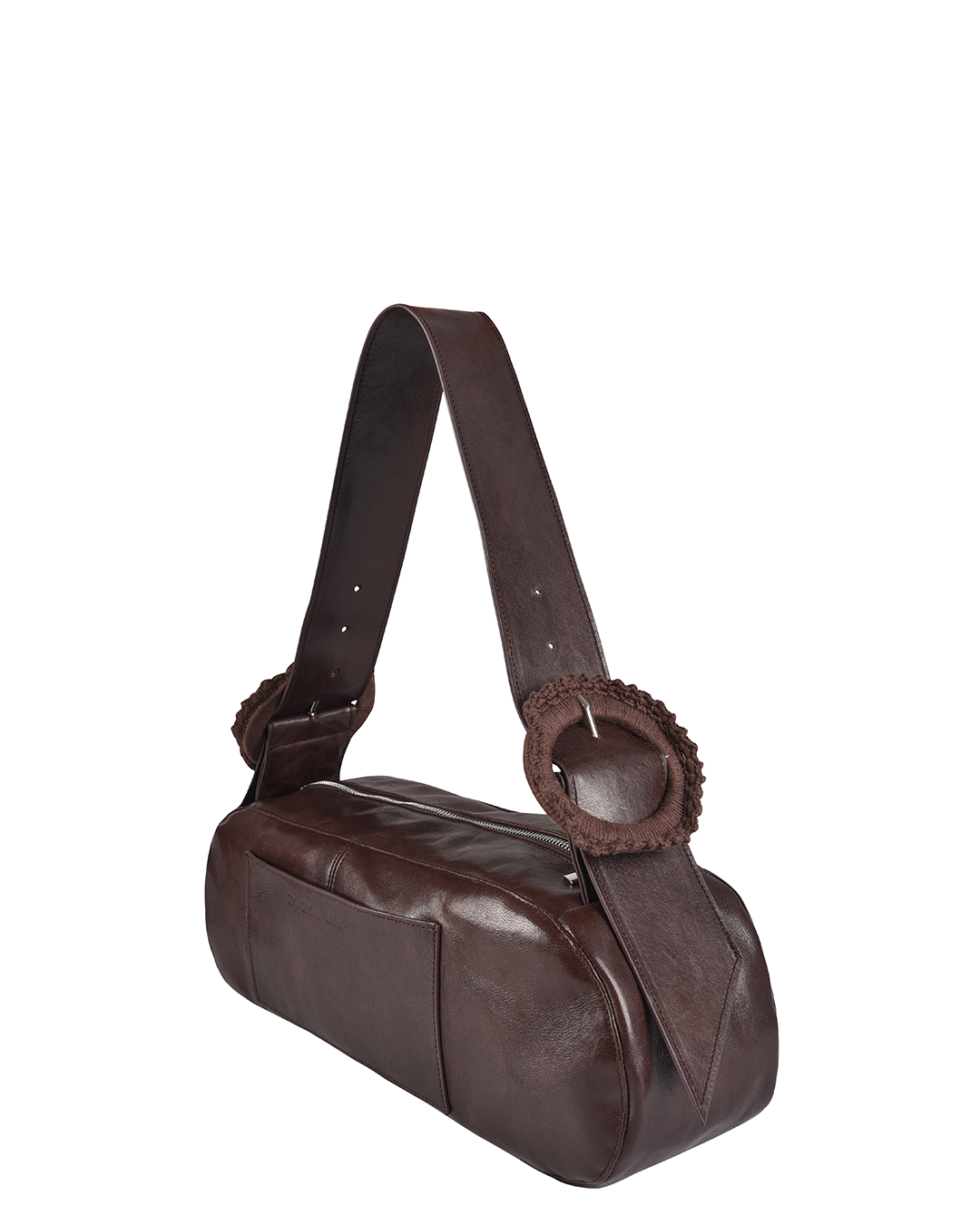Leather Crochet Buckle Bag - Saddle