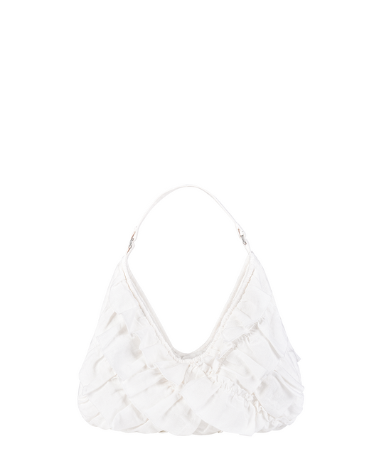 White Linen Frill Bag