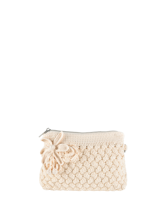 Crochet Garden Cosmetics Bag - Porcelain