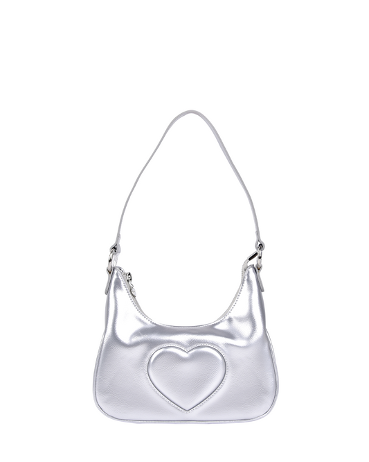 Recycled Silver Heart Shoulder Bag