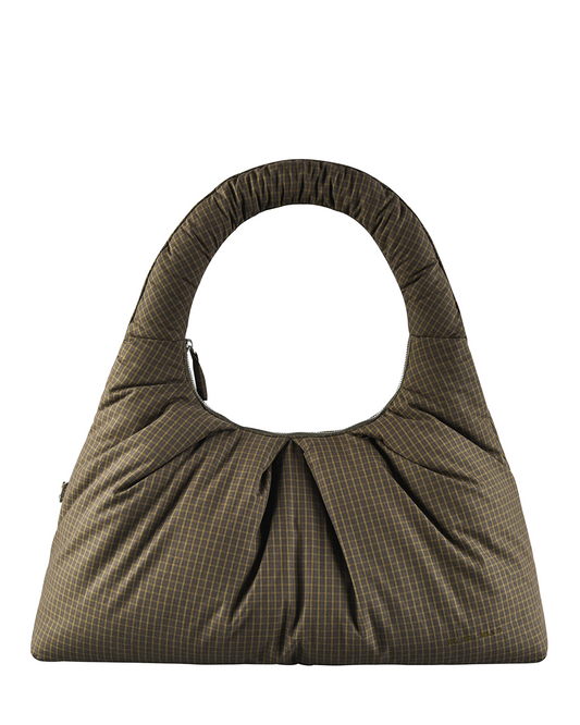 Large Pleat Puffer Tote - Ivy Check