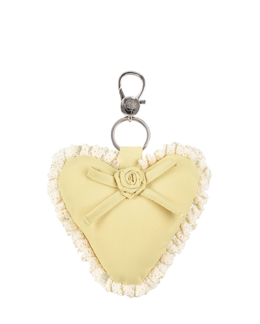 Rosette Heart Keychain - Butternut