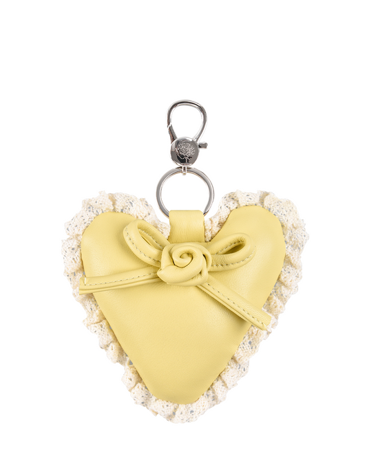 Rosette Heart Keychain - Marigold