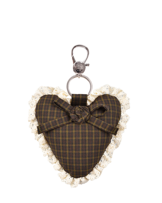 Rosette Heart Keychain - Ivy Check