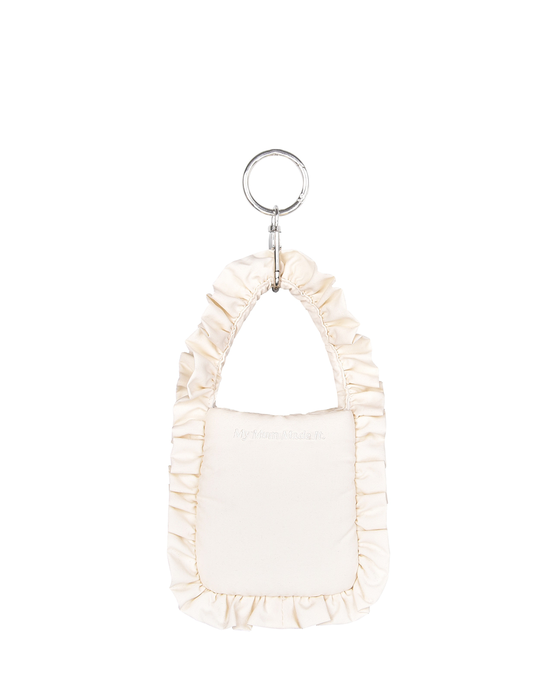 Mini Pillow Tote Keychain - Cream Frill