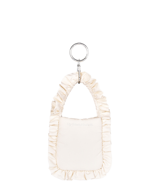Mini Pillow Tote Keychain - Cream Frill