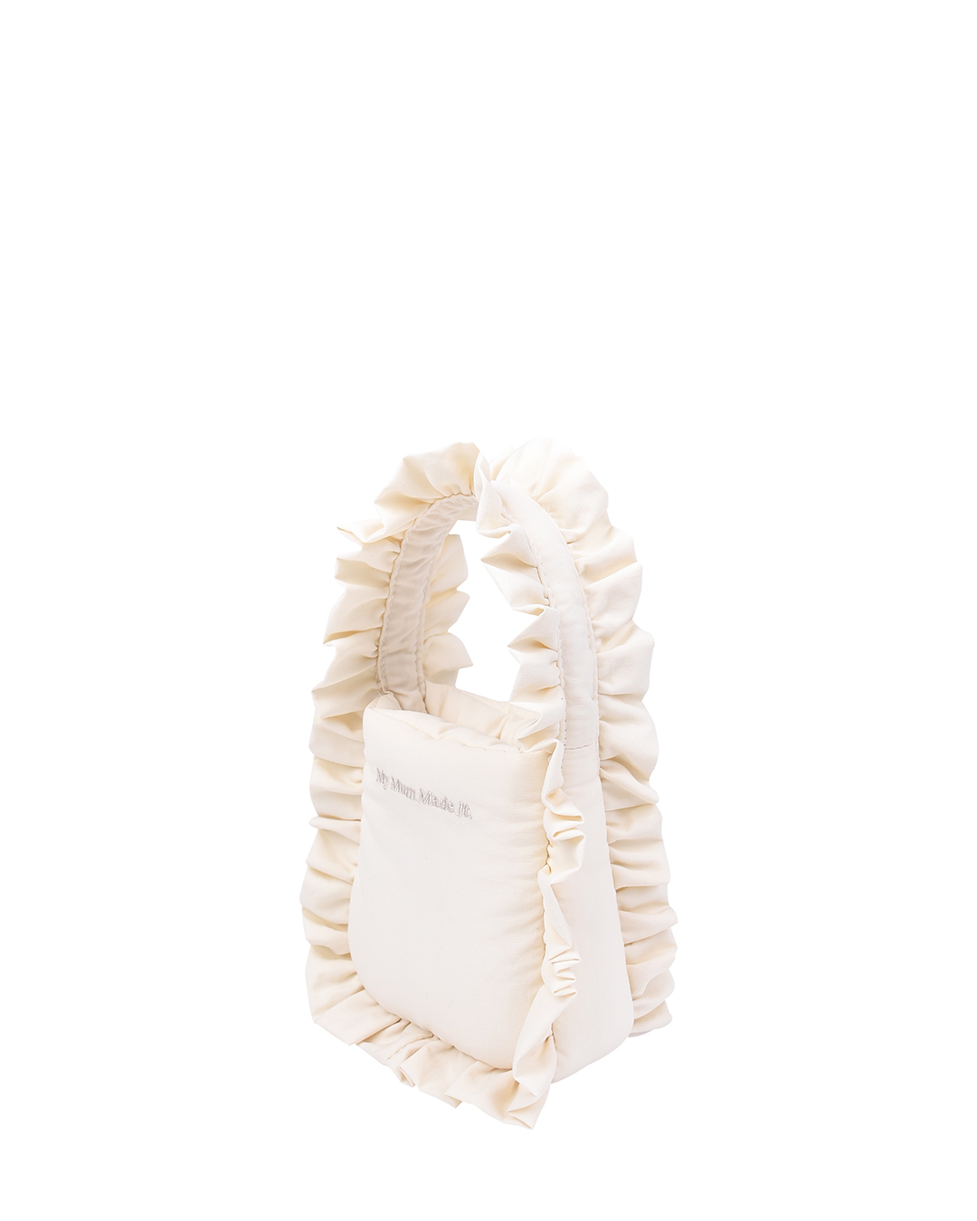 Mini Pillow Tote Keychain - Cream Frill