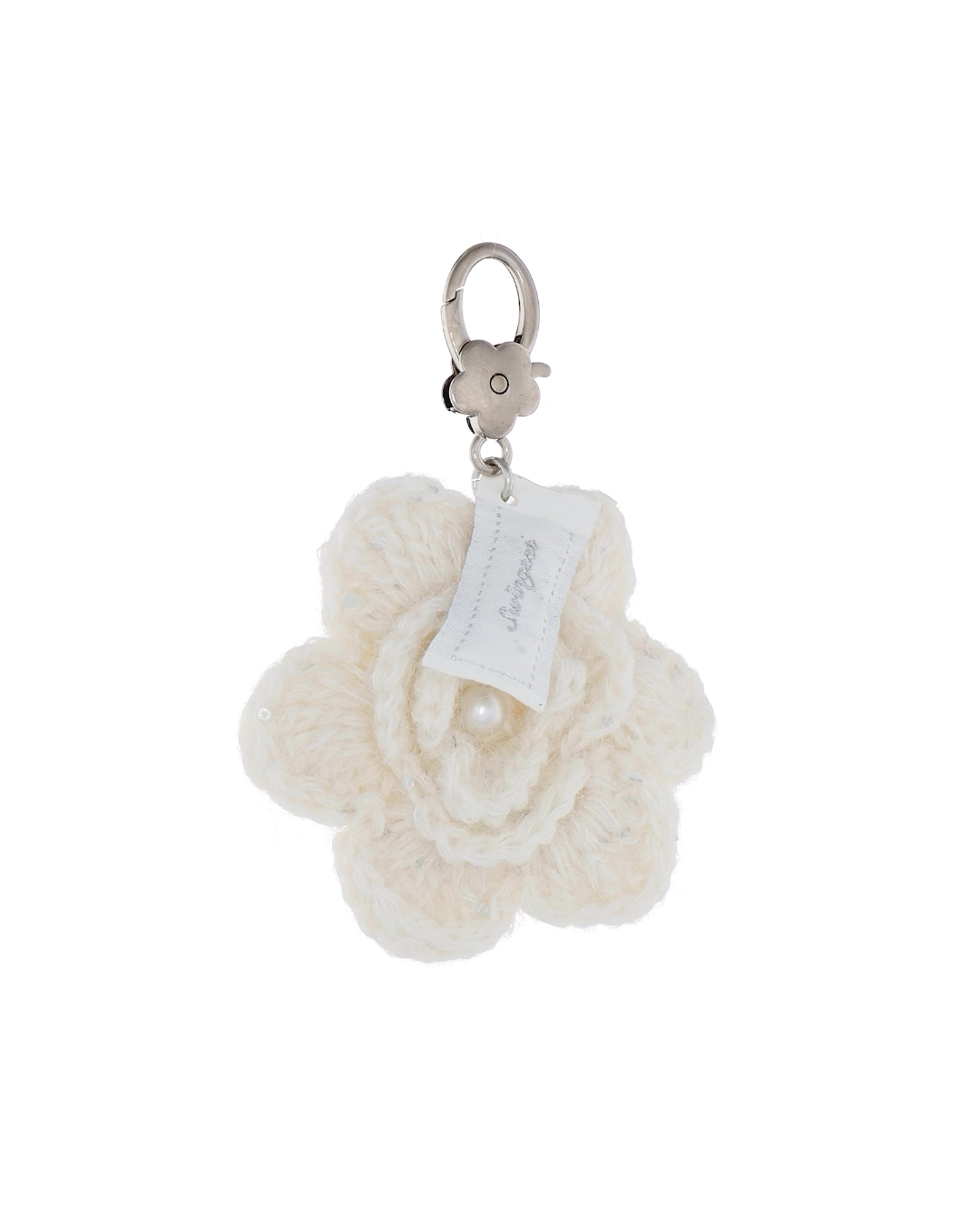 Crochet Pearl Flower Key Ring