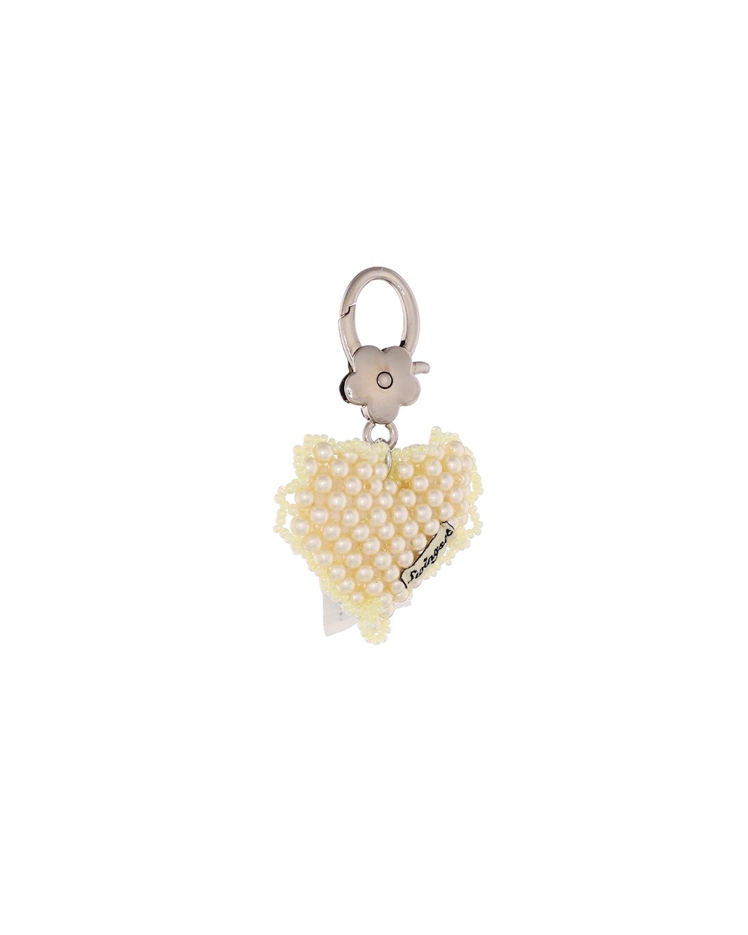 Citrine Heart Cushion Key Ring