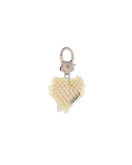 Citrine Heart Cushion Key Ring