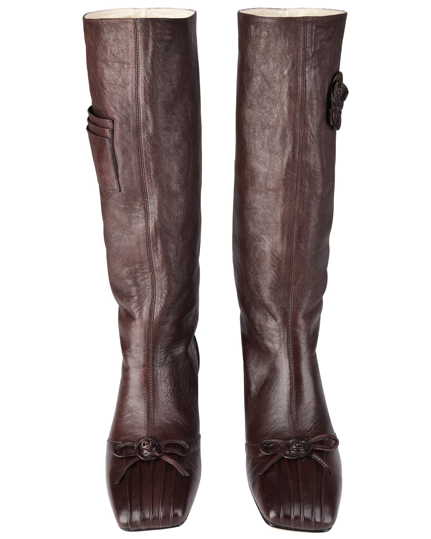 Rosette Pocket Boots - Saddle