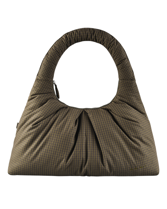 Large Pleat Puffer Tote - Ivy Check
