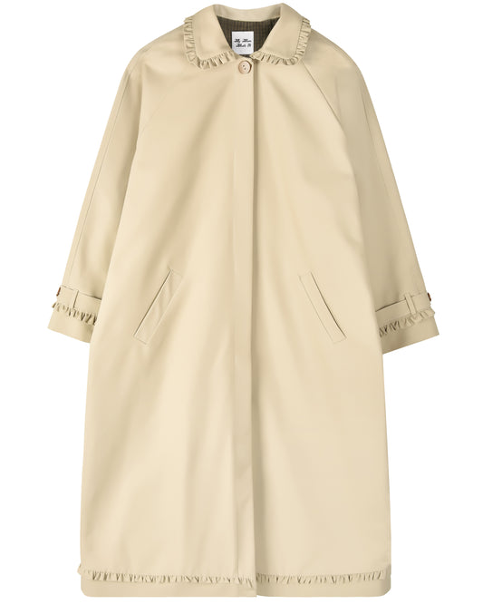 Tailored Gather Trench Coat - Fawn