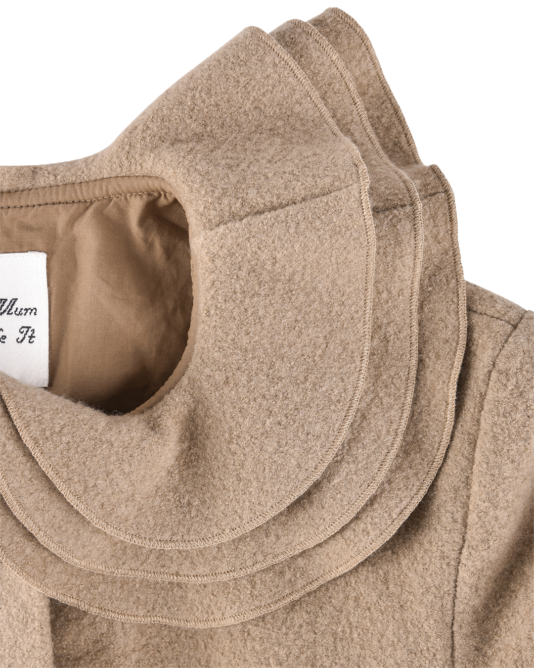 Wool Frill Neck Jacket - Fawn