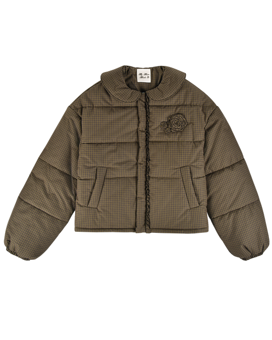 Rosette Puffer Jacket - Ivy Check