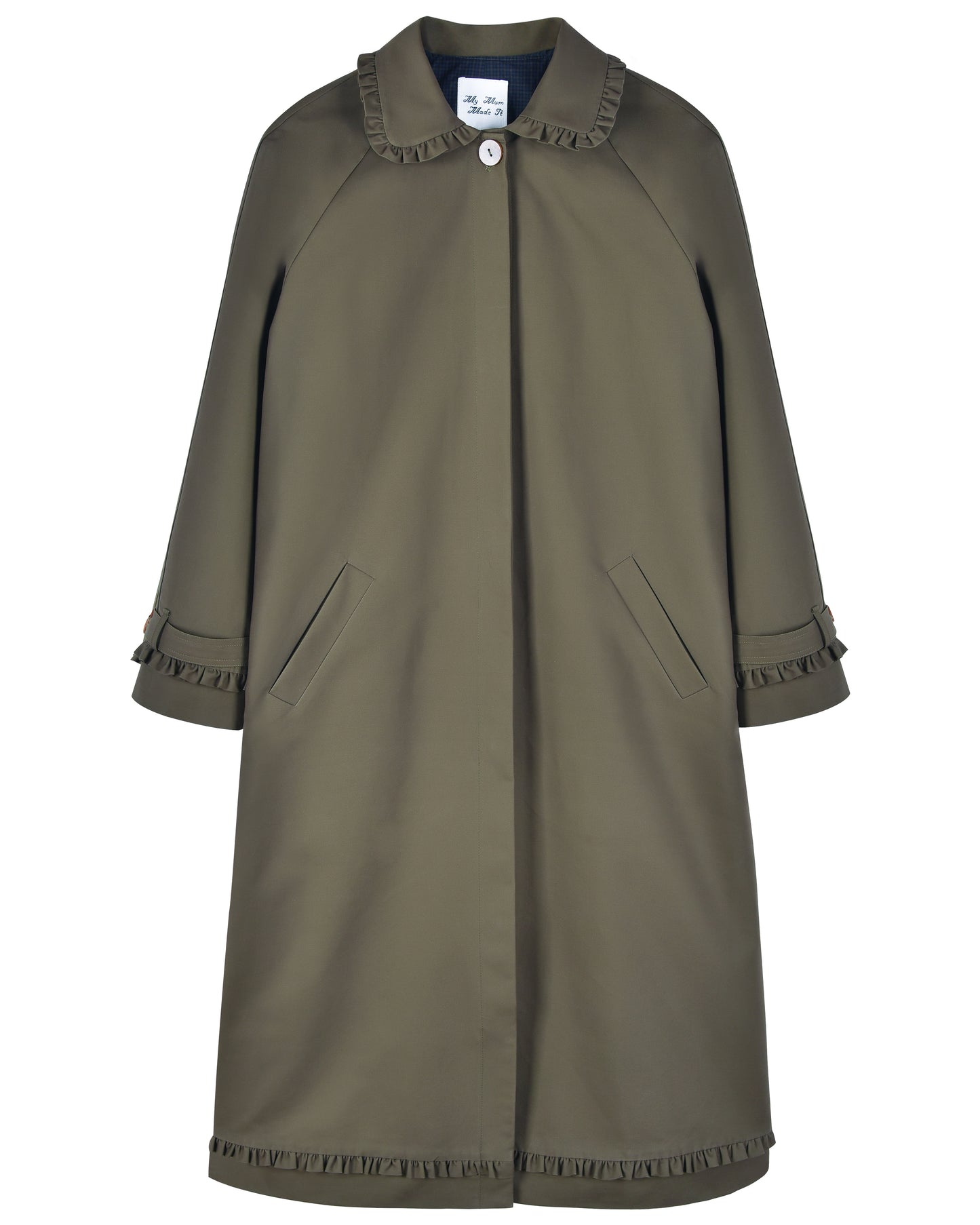 Tailored Gather Trench Coat - Eucalyptus