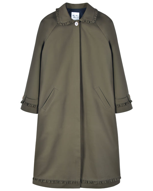 Tailored Gather Trench Coat - Eucalyptus