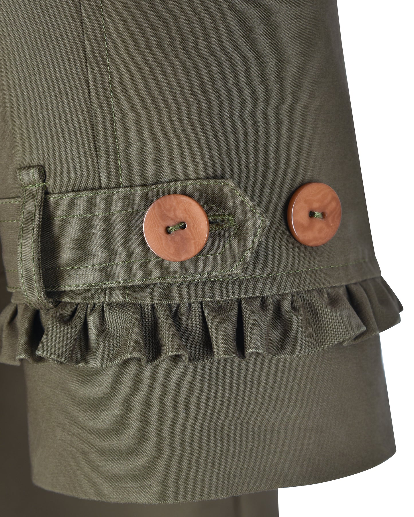 Tailored Gather Trench Coat - Eucalyptus