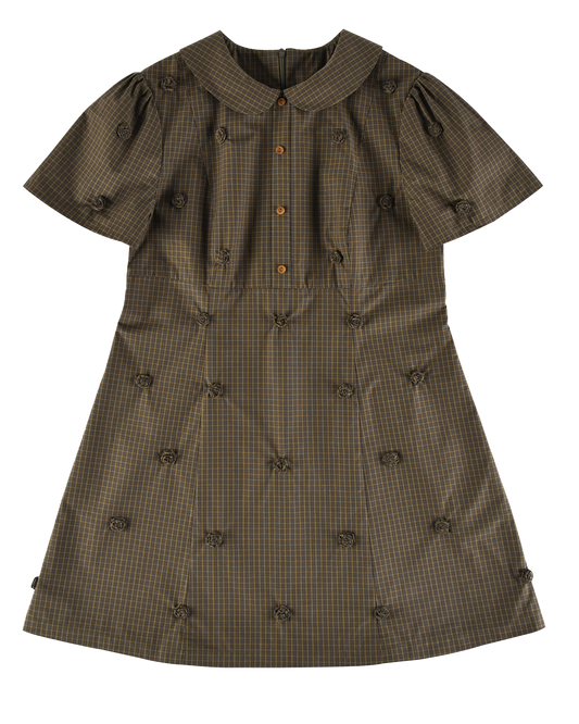 Rosette Check Mini Dress - Ivy Check